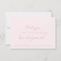 Werden Sie meine Bridesmaid-Karte - Script roink
