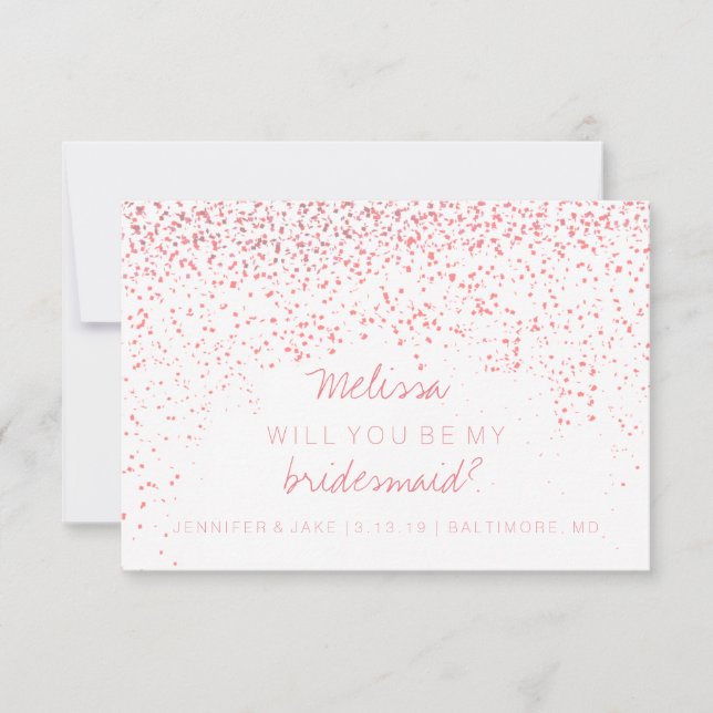 Werden Sie meine Bridesmaid-Karte sein - Confetti  Einladung (Vorderseite)
