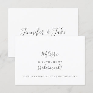 Werden Sie meine Bridesmaid-Karte sein - einfaches Einladung