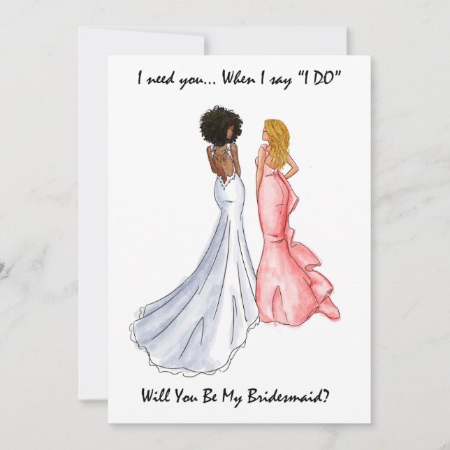 Werden Sie meine Bridesmaid-Karte sein? Einladung (Vorderseite)