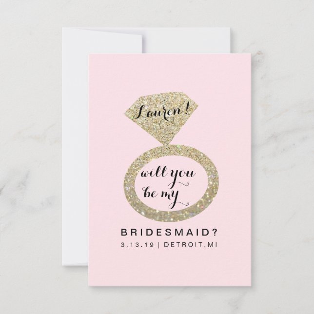 Werden Sie meine Bridesmaid-Karte sein? Einladung (Vorderseite)