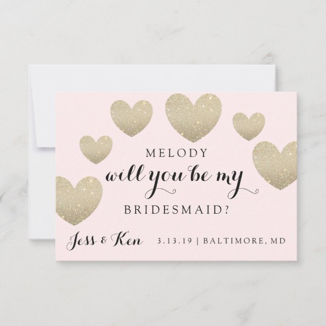 Werden Sie meine Bridesmaid-Karte sein? Einladung (Vorderseite)
