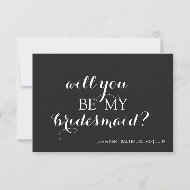 Werden Sie meine Bridesmaid-Karte sein? Einladung (Vorderseite)