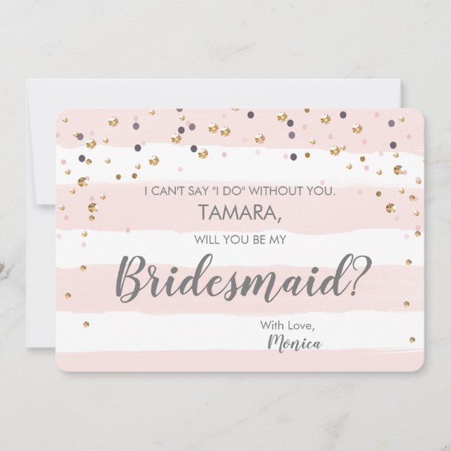 Werden Sie meine Bridesmaid-Karte sein? Einladung (Vorderseite)
