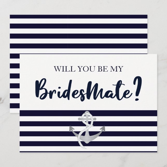Werden Sie meine Bridesmaid-Karte sein? Einladung (Vorne/Hinten)