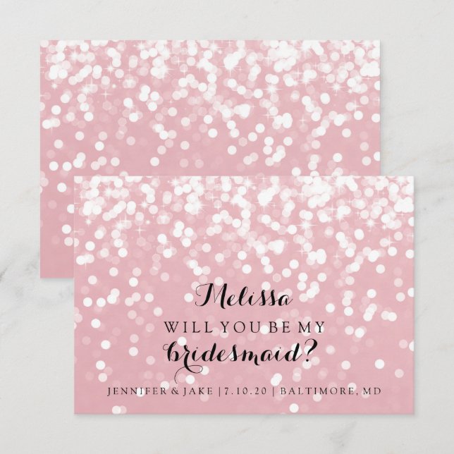 Werden Sie meine Bridesmaid-Karte sein - Funkelfla Einladung (Vorne/Hinten)