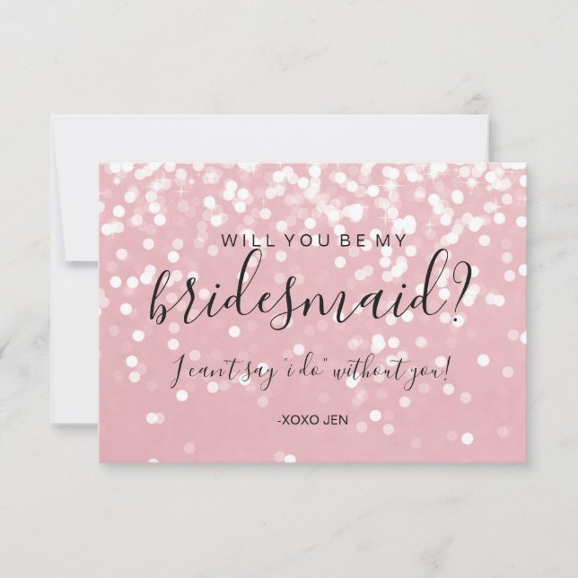 Werden Sie meine Bridesmaid-Karte sein - funkelnde Einladung (Vorderseite)