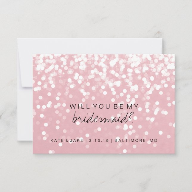 Werden Sie meine Bridesmaid-Karte sein - funkelnde Einladung (Vorderseite)