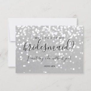Werden Sie meine Bridesmaid-Karte sein - Funkelsil Einladung
