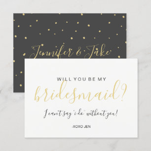 Werden Sie meine Bridesmaid-Karte sein - Gold Dots Einladung