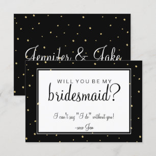 Werden Sie meine Bridesmaid-Karte sein - Gold Dots Einladung
