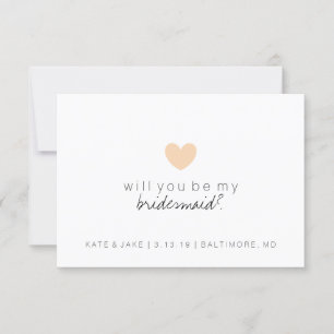 Werden Sie meine Bridesmaid-Karte sein - Herz Peac Einladung
