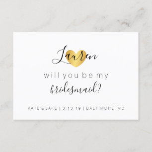 Werden Sie meine Bridesmaid-Karte sein - Herzmuske Einladung