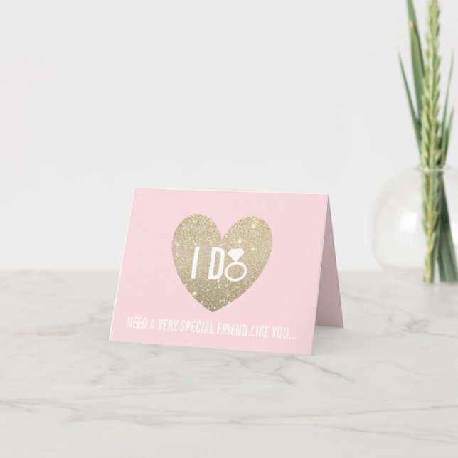 Werden Sie meine Bridesmaid-Karte sein - ich tue d Einladung (Vorderseite)