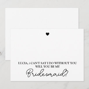 Werden Sie meine Bridesmaid Modern Vorschlag Card  Einladung