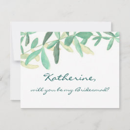 Werden Sie meine Bridesmaid moderne botanische Einladung