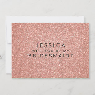 Werden Sie meine Bridesmaid Pink Gold Glitzer Card Einladung