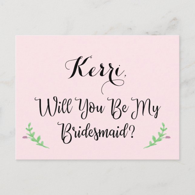 Werden Sie meine Bridesmaid-Postkarte? Einladungspostkarte (Vorderseite)