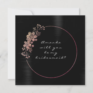 Werden Sie meine Bridesmaid rosa Schwarz-weißen VI Einladung