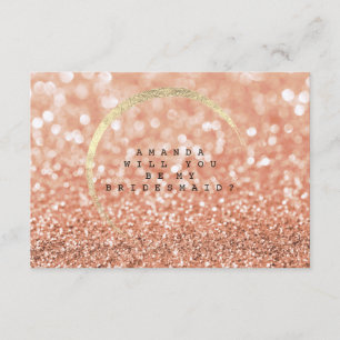 Werden Sie meine Bridesmaid-Rose Blush Gold Glitze Einladung