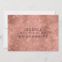 Werden Sie meine Bridesmaid Rose Gold Glitzer Glam Einladung
