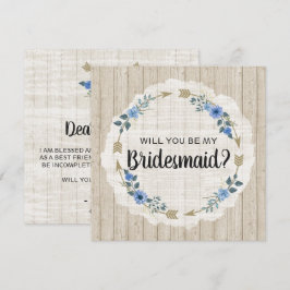 Werden Sie meine Bridesmaid-rustikalen Boho-Pfeile Einladung