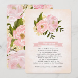 Werden Sie meine Bridesmaid sein? Blush Pink Peoni Einladung