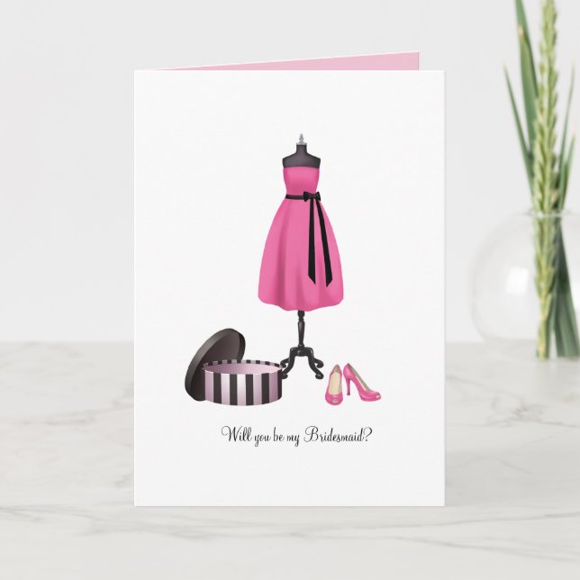Werden Sie meine Bridesmaid sein - Chic Card Einladung (Vorderseite)