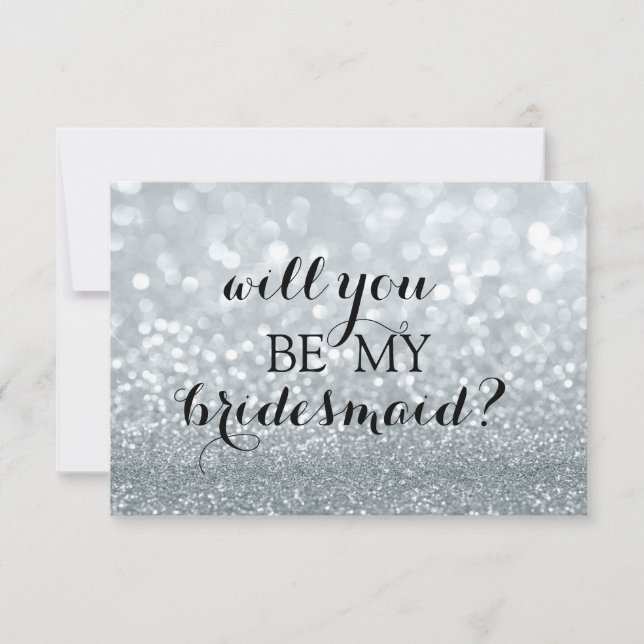 Werden Sie meine Bridesmaid sein - das Silberfab d Einladung (Vorderseite)