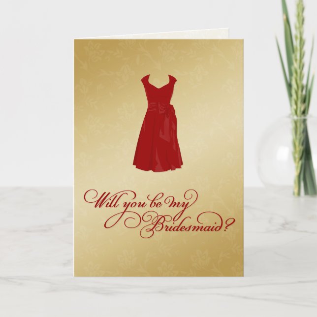 "Werden Sie meine Bridesmaid sein?" Farbe und Gold Einladung (Vorderseite)