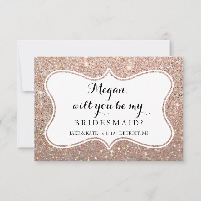 Werden Sie meine Bridesmaid sein - geflochtene Ros Einladung (Vorderseite)