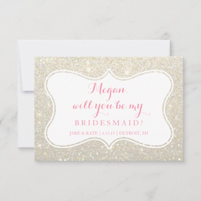 Werden Sie meine Bridesmaid sein - geflochtenes we Einladung (Vorderseite)