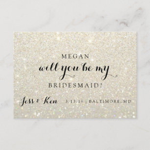 Werden Sie meine Bridesmaid sein - Glit Fab -White Einladung