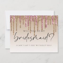 Werden Sie meine Bridesmaid sein - Multi-Glitzer-T Einladung