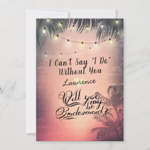 Werden Sie meine Bridesmaid Sommerpalmen Lichter? Einladung
