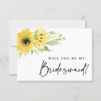Werden Sie meine Bridesmaid-Sonnenblumenkarte sein Einladung