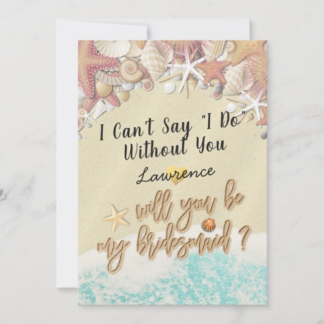 Werden Sie meine Bridesmaid Summer Beach Starfish  Einladung (Vorderseite)