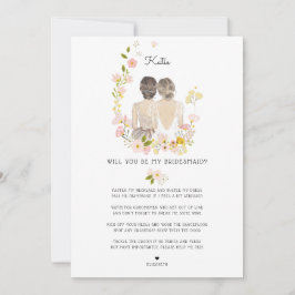 Werden Sie meine Bridesmaid/Trauzeugin Vorschlag I Einladung