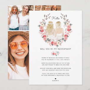 Werden Sie meine Bridesmaid/Trauzeugin Vorschlag I Einladung