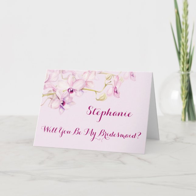 Werden Sie meine Bridesmaid-Tropenkarte sein? Einladung (Vorderseite)
