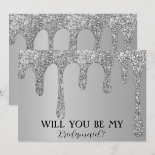 Werden Sie meine Bridesmaid-Tropfen für Silberne G Save The Date