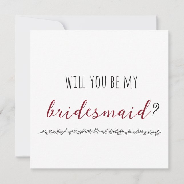 Werden Sie meine Bridesmaid-Vorschlagskarte sein Ankündigung (Vorderseite)
