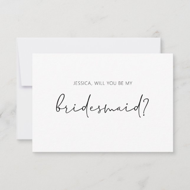 Werden Sie meine Bridesmaid-Vorschlagskarte sein Einladung (Vorderseite)