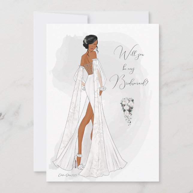 Werden Sie meine Bridesmaid-Vorschlagskarte sein Einladung (Vorderseite)
