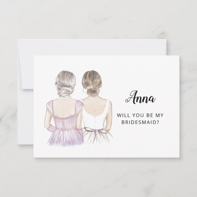 Werden Sie meine Bridesmaid-Vorschlagskarte sein Einladung (Vorderseite)