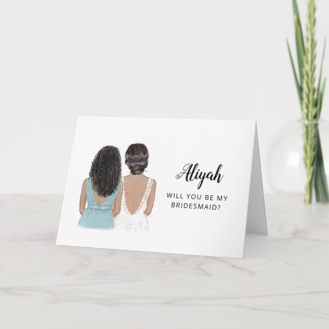 Werden Sie meine Bridesmaid-Vorschlagskarte sein Karte (Vorderseite)