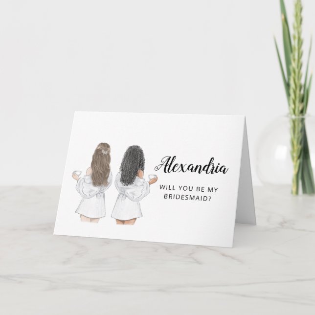 Werden Sie meine Bridesmaid-Vorschlagskarte sein Karte (Vorderseite)