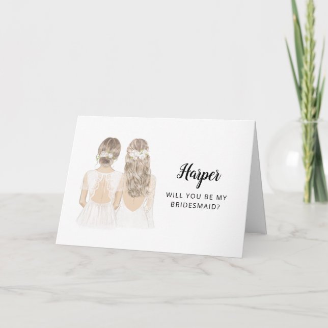 Werden Sie meine Bridesmaid-Vorschlagskarte sein Karte (Vorderseite)