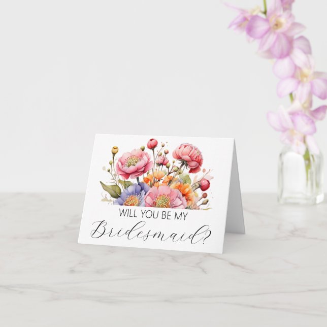 Werden Sie meine Bridesmaid-Vorschlagskarte sein? Karte (Orchidee)