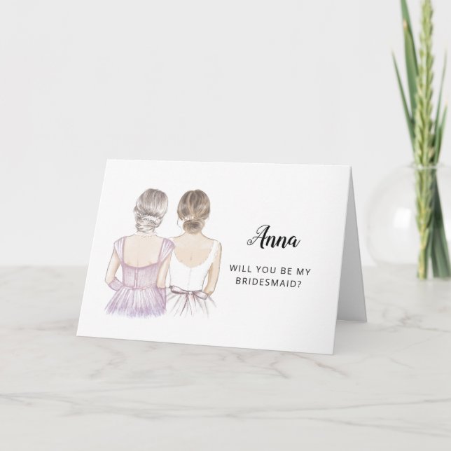 Werden Sie meine Bridesmaid-Vorschlagskarte sein Karte (Vorderseite)